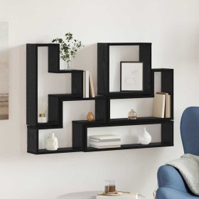 Cubo de Pared Roble negro 96 x 12 x 64 cm Madera contrachapada