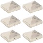Tapas piramidales postes valla 6 uds acero inoxidable 81x81 mm