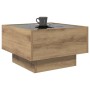 Mesa de Café Roble artisan 50 x 50 x 30 cm Madera contrachapada