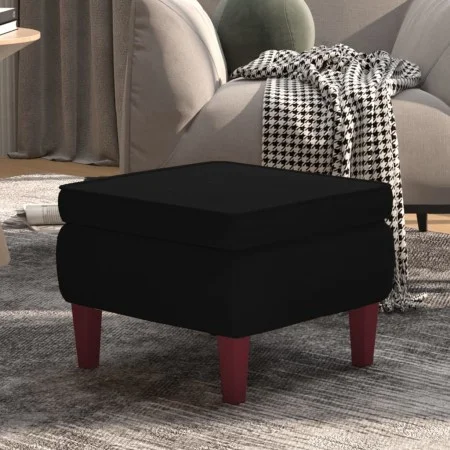 Taburete con patas de madera terciopelo negro by vidaXL, Folding stools and chairs - Ref: Foro24-329463, Price: 66,25 €, Disc...