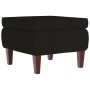 Taburete con patas de madera terciopelo negro von vidaXL, Klapphocker und Stühle - Ref: Foro24-329463, Preis: 63,56 €, Rabatt: %