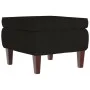 Taburete con patas de madera terciopelo negro by vidaXL, Folding stools and chairs - Ref: Foro24-329463, Price: 66,25 €, Disc...