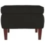 Taburete con patas de madera terciopelo negro by vidaXL, Folding stools and chairs - Ref: Foro24-329463, Price: 66,25 €, Disc...