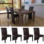Dining chairs 4 units dark brown synthetic leather by vidaXL, dining chairs - Ref: Foro24-60598, Price: 249,51 €, Discount: %