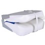 Asiento de barco respaldo plegable cojín azul blanco 41x36x48cm
