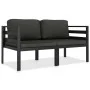 Gartensofa-Set 2-teilig und anthrazitgraue Aluminiumkissen von vidaXL, Gartensets - Ref: Foro24-49238, Preis: 302,74 €, Rabat...