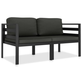 Gartensofa-Set 2-teilig und anthrazitgraue Aluminiumkissen von vidaXL, Gartensets - Ref: Foro24-49238, Preis: 311,26 €, Rabat...