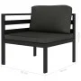Gartensofa-Set 2-teilig und anthrazitgraue Aluminiumkissen von vidaXL, Gartensets - Ref: Foro24-49238, Preis: 302,74 €, Rabat...