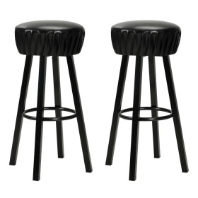 Taburetes de cocina 2 unidades cuero sintético negro de vidaXL, Taburetes de cocina - Ref: Foro24-246730, Precio: 130,51 €, D...