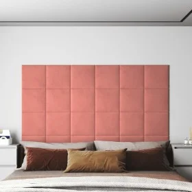 Wandpaneele 12 Stück rosa Samt 30x30 cm 1,08 m² von vidaXL, Wandverkleidung - Ref: Foro24-343810, Preis: 38,57 €, Rabatt: %