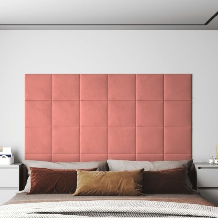 Wandpaneele 12 Stück rosa Samt 30x30 cm 1,08 m² von vidaXL, Wandverkleidung - Ref: Foro24-343810, Preis: 42,27 €, Rabatt: %