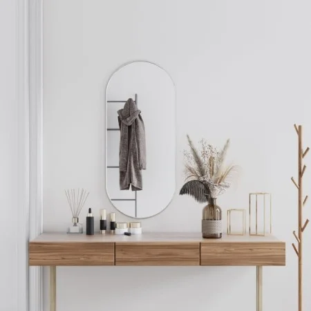 Silver oval wall mirror 100x45 cm by vidaXL, Mirrors - Ref: Foro24-348194, Price: 64,89 €, Discount: %