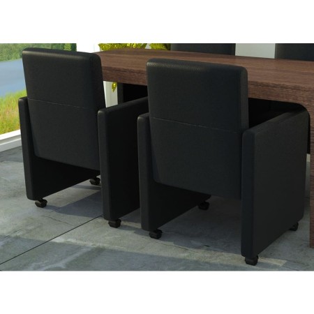 Dining chairs 2 units black synthetic leather by vidaXL, dining chairs - Ref: Foro24-60346, Price: 284,18 €, Discount: %