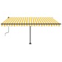 Toldo manual retráctil con LED amarillo y blanco 450x350 cm