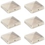 Tapas piramidales postes valla 6 uds acero inoxidable 91x91 mm