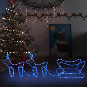 Christmas garden decoration reindeer and sleigh 576 LEDs by vidaXL, Christmas lights - Ref: Foro24-329812, Price: 38,95 €, Di...