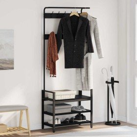 Perchero Otro Roble negro 75 x 34 x 184 cm Madera contrachapada