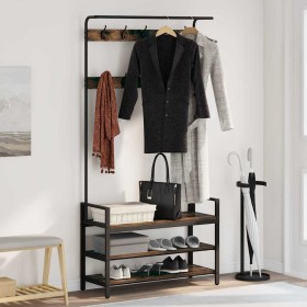 Perchero Roble ahumado 95 x 34 x 184 cm Madera contrachapada