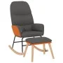 Rocking chair with footrest in dark gray fabric by vidaXL, Rocking chairs - Ref: Foro24-3097402, Price: 145,21 €, Discount: %