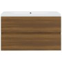 Bathroom furniture with plywood sink in brown oak. by vidaXL, bathroom vanities - Ref: Foro24-3120344, Price: 209,97 €, Disco...