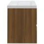 Badezimmerschrank aus braunem Eichensperrholz mit Waschbecken von vidaXL, Badezimmerwaschtische - Ref: Foro24-3120344, Preis:...