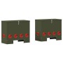 Comedero para pollos 2 pcs Verde Oliva 60.5 x 29 x 51 cm
