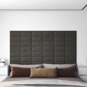 Wandpaneele 12 Stück dunkelgrauer Samt 30x15 cm 0,54 m² von vidaXL, Wandverkleidung - Ref: Foro24-343780, Preis: 33,19 €, Rab...