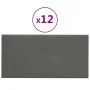 Paneles de pared 12 uds terciopelo gris oscuro 30x15 cm 0,54 m² de vidaXL, Recubrimiento de paredes - Ref: Foro24-343780, Pre...