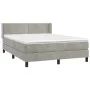Box spring bed with light gray velvet mattress 140x200 cm by vidaXL, Beds and slatted bases - Ref: Foro24-3130901, Price: 436...
