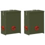 Comedero para pollos 2 pcs Verde Oliva 32,5 x 20,5 x 43 cm