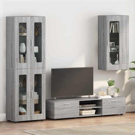 Mueble de pared con estante Gris sonoma 55 x 29 x 100 cm