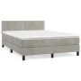 Cama box spring con colchón terciopelo gris claro 140x200 cm de vidaXL, Camas y somieres - Ref: Foro24-3141245, Precio: 426,4...