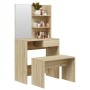 Schminktisch-Set aus Sonoma-Eiche, 74,5 x 40 x 141 cm von vidaXL, Schlafzimmerkommoden - Ref: Foro24-3114141, Preis: 114,73 €...