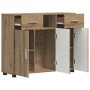 Vitrina Roble artisan 88.5 x 30.5 x 73 cm Madera contrachapada