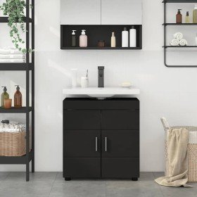 Armario para lavabo de baño TULUM Negro 60 x 34 x 63 cm