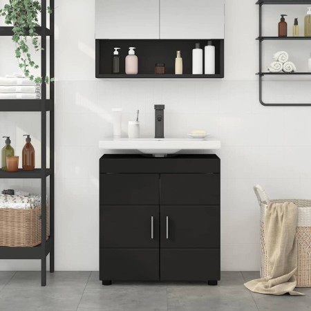 Armario para lavabo de baño TULUM Negro 60 x 34 x 63 cm