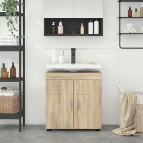 Armario para lavabo de baño TULUM Roble Sonoma 60 x 34 x 63 cm