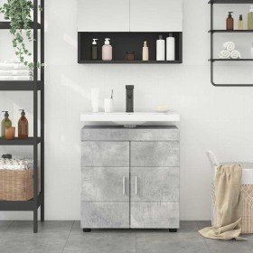 Armario para lavabo de baño TULUM Gris hormigón 60 x 34 x 63 cm