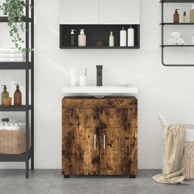Armario para lavabo de baño TULUM Roble ahumado 60 x 34 x 63 cm