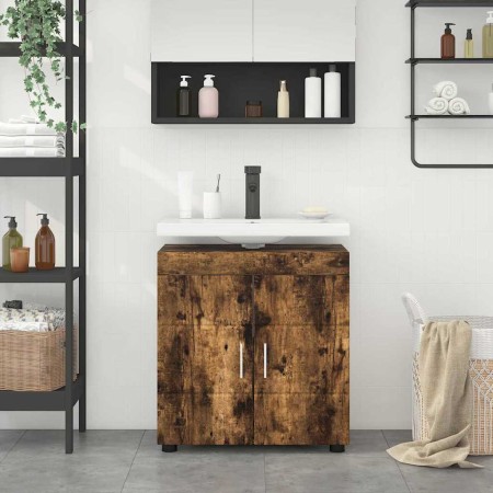 Armario para lavabo de baño TULUM Roble ahumado 60 x 34 x 63 cm
