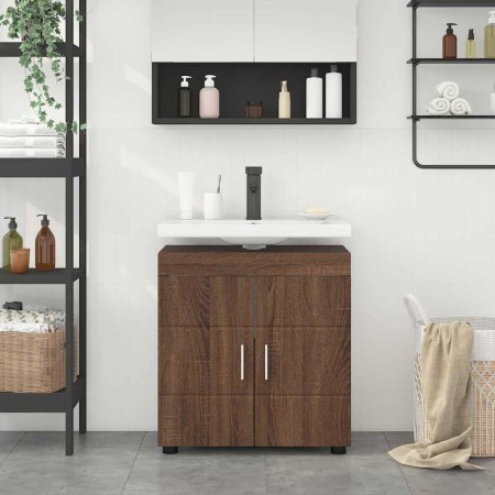 Armario para lavabo de baño TULUM Marrón roble 60 x 34 x 63 cm