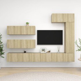 Juego de muebles de salón 7 piezas roble Sonoma en Muebles TV | Comprar online en Foro24