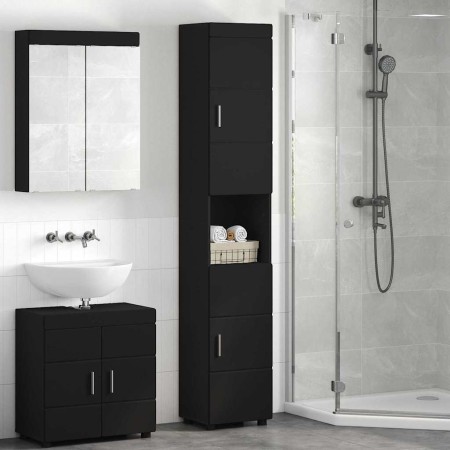 Gabinete de Baño con puerta TULUM Negro 37 x 31.5 x 203 cm