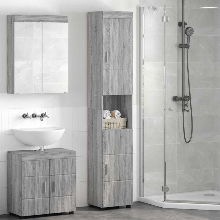 Gabinete de Baño TULUM Gris sonoma 37 x 31.5 x 203 cm