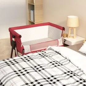 Cuna con colchón tela de lino rojo by vidaXL, Cribs and beds for children - Ref: Foro24-10293, Price: 116,64 €, Discount: %