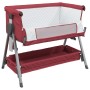 Cuna con colchón tela de lino rojo by vidaXL, Cribs and beds for children - Ref: Foro24-10293, Price: 117,87 €, Discount: %