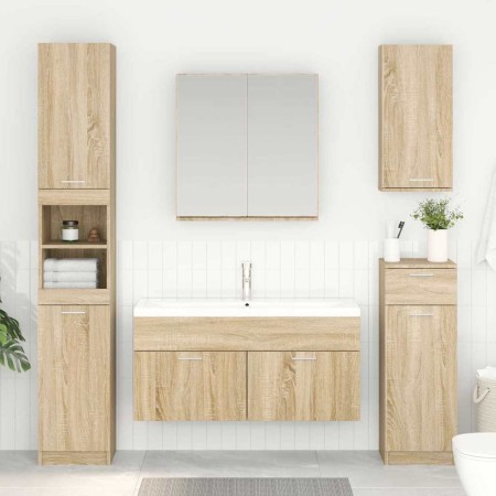 Mueble de lavabo con puerta Roble Sonoma 38,5 x 100 x 46 cm