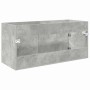 Mueble de lavabo con puerta Gris Concreto 38,5 x 100 x 46 cm