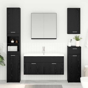 Mueble de lavabo con puerta Roble Negro 38,5 x 100 x 46 cm