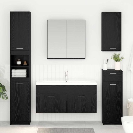 Mueble de lavabo con puerta Roble Negro 38,5 x 100 x 46 cm